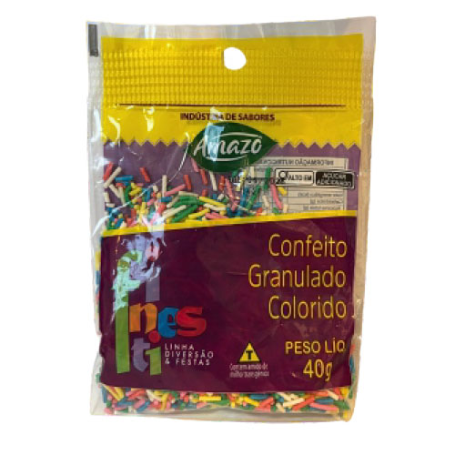 Confeito Granulado Colorido 20x40g